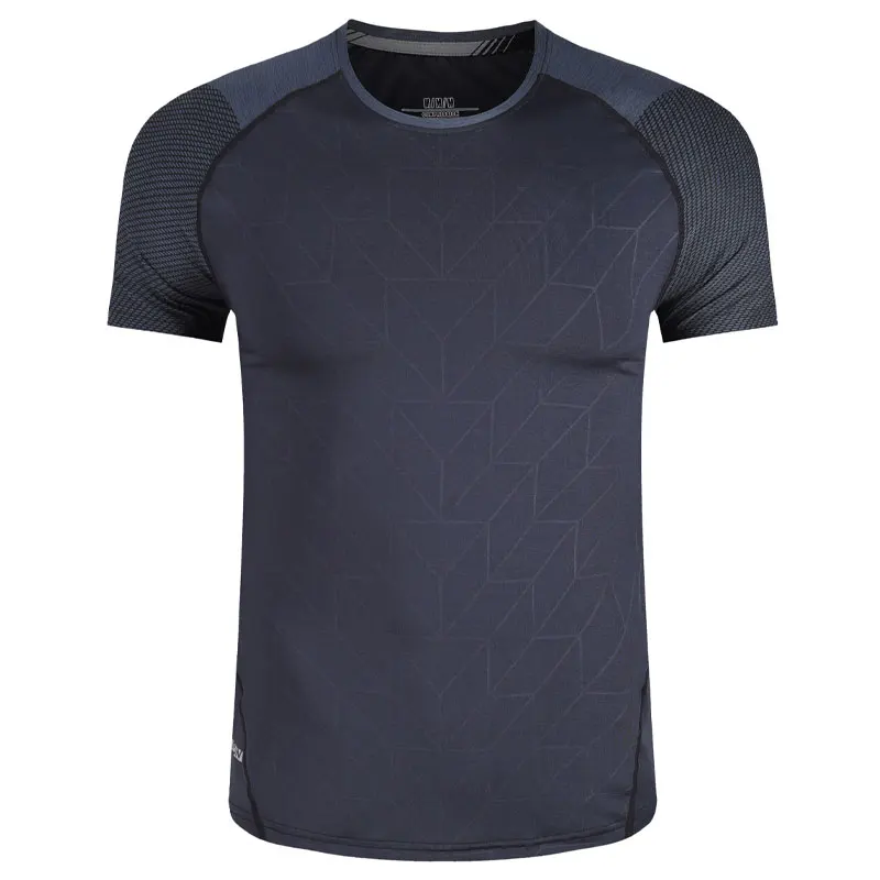 Mens Sport Tee Bodybuilding Gym Running Jogging Short Sleeves Fashion Patchwork Print Breathable Quick Drying Workout Shirts