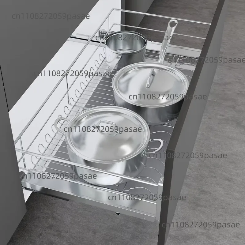 Silver-plated three-sided handle anti-drop, environmentally friendly and moisture-proof hollow drain basket, for kitchen