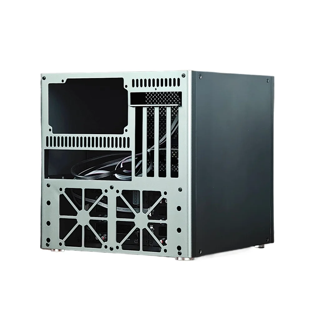 Auriga 6-Bay NAS Chassis 2mm Anodized Aluminum Desktop Computer Case For MATX Motherboard ATX Power Supply Feiniu Qunhui UNRAID