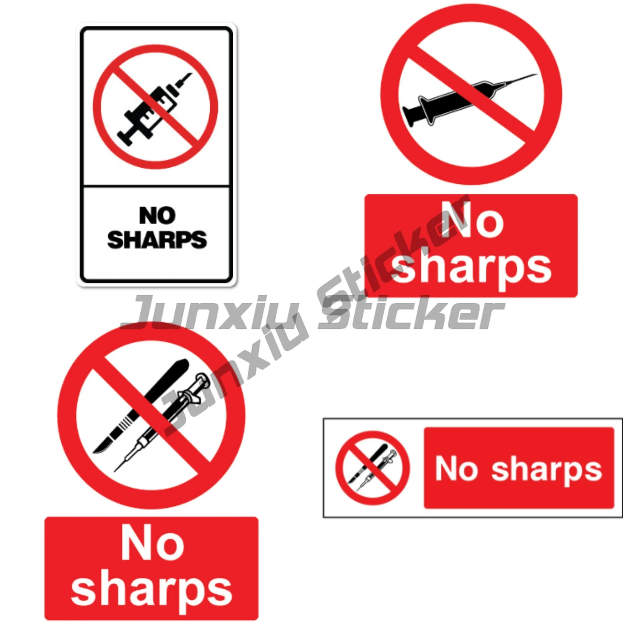

No Sharps Safety Sticker No Sharps Safety Sticker Prohibition Signage