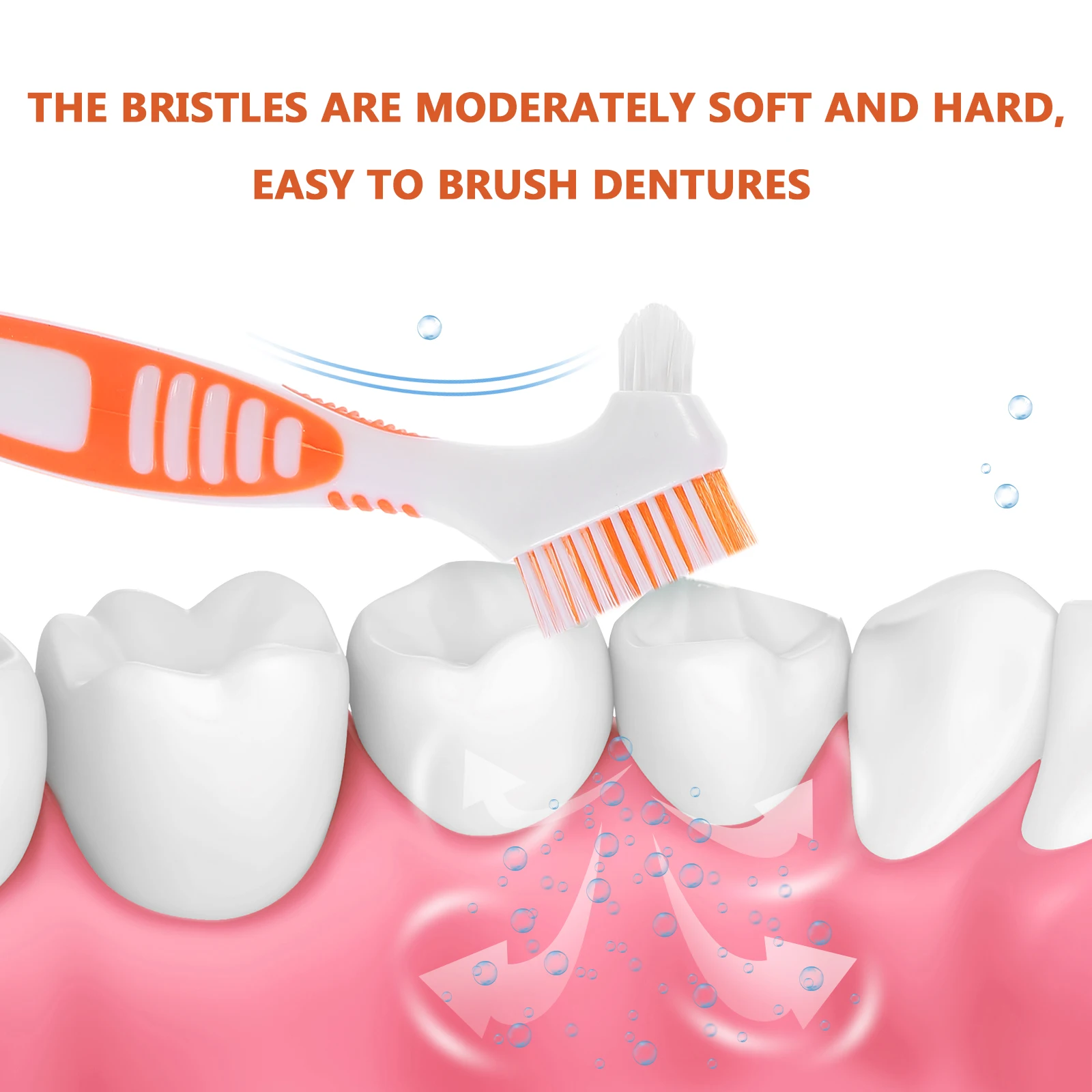 

Double-sided Toothbrushes Denture Care Orthodontic Appliance Cleaners Portable Useful Cleaning Creative False Teeth