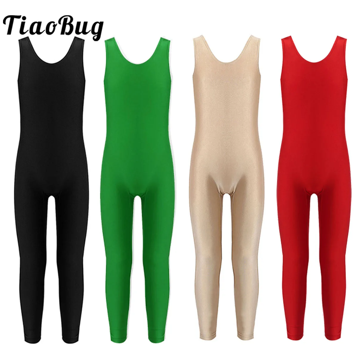 

Kids Sleeveless Solid Color Stretchy Gymnastics Leotard Girls Ballet Dancewear Yoga Sports Training Gym Unitards Dance Costume