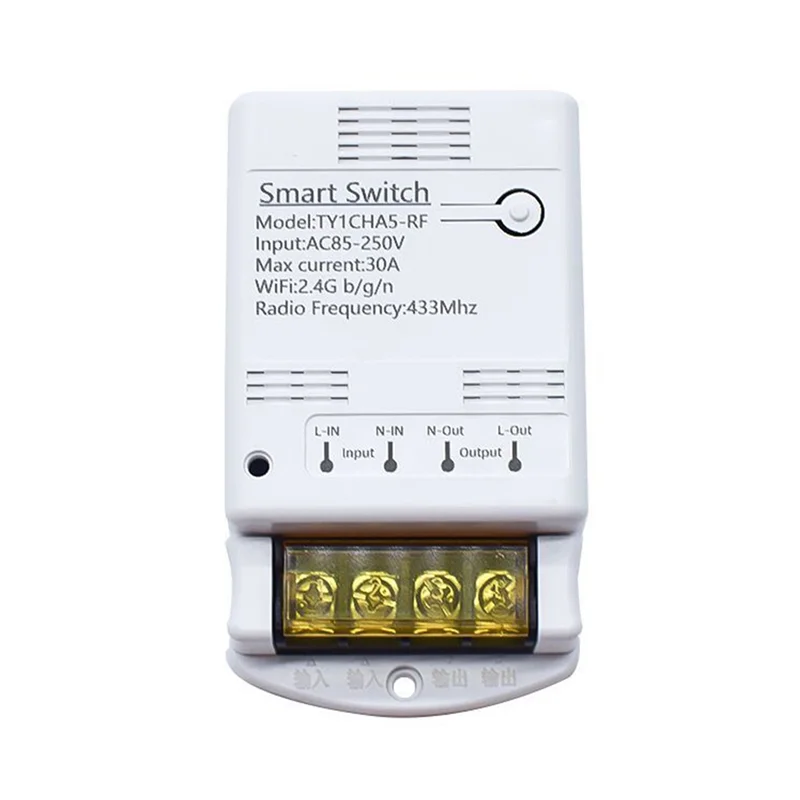 

Tuya Wifi 30A Relay Module 85-250V Smart Switch DIY 433MHZ RF Controller SmartLife APP Voice Relay Timer Remote Control