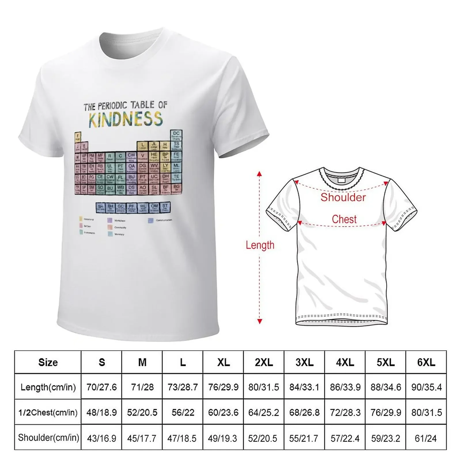 Periodic Table of Kindness T-Shirt cheap stuff graphic tee shirt Men's t-shirt