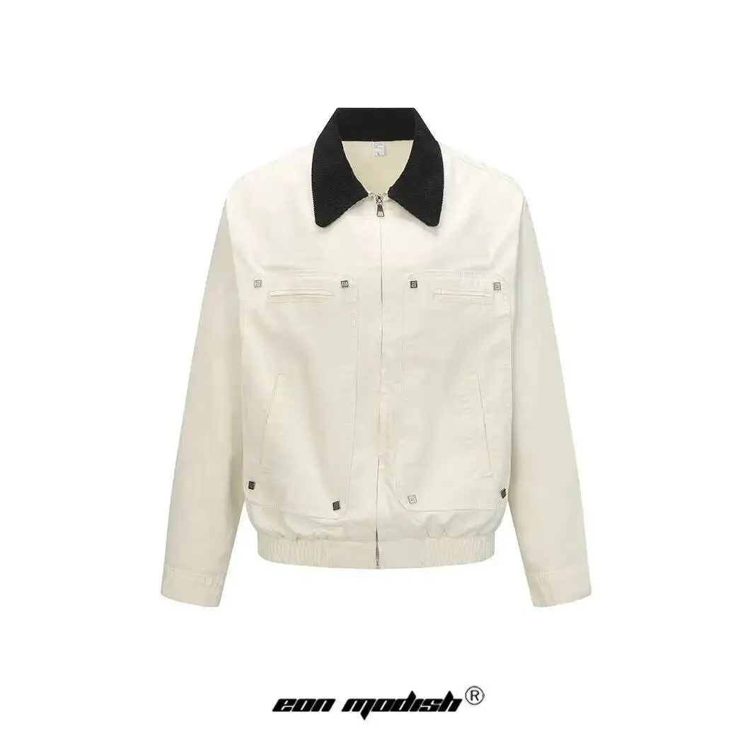 

Man Women Jacket Coat 2026 Spring New Men's Retro Minimalist Lapel Jacket American Style Outerwear