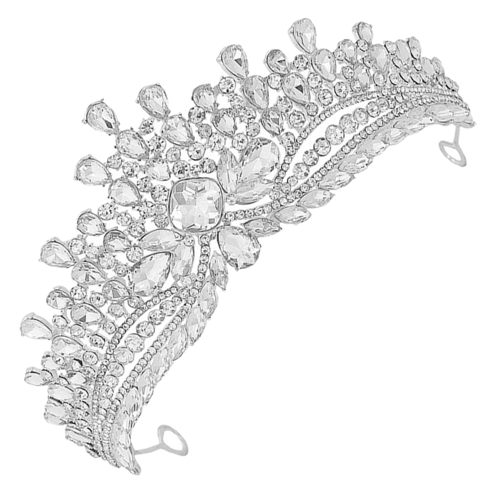 

Rhinestone Crown Headband Women Luxurious Bridal Crowns Silver Wedding Bride Tiara Rhinestone Hair Accessory Durability Comfort