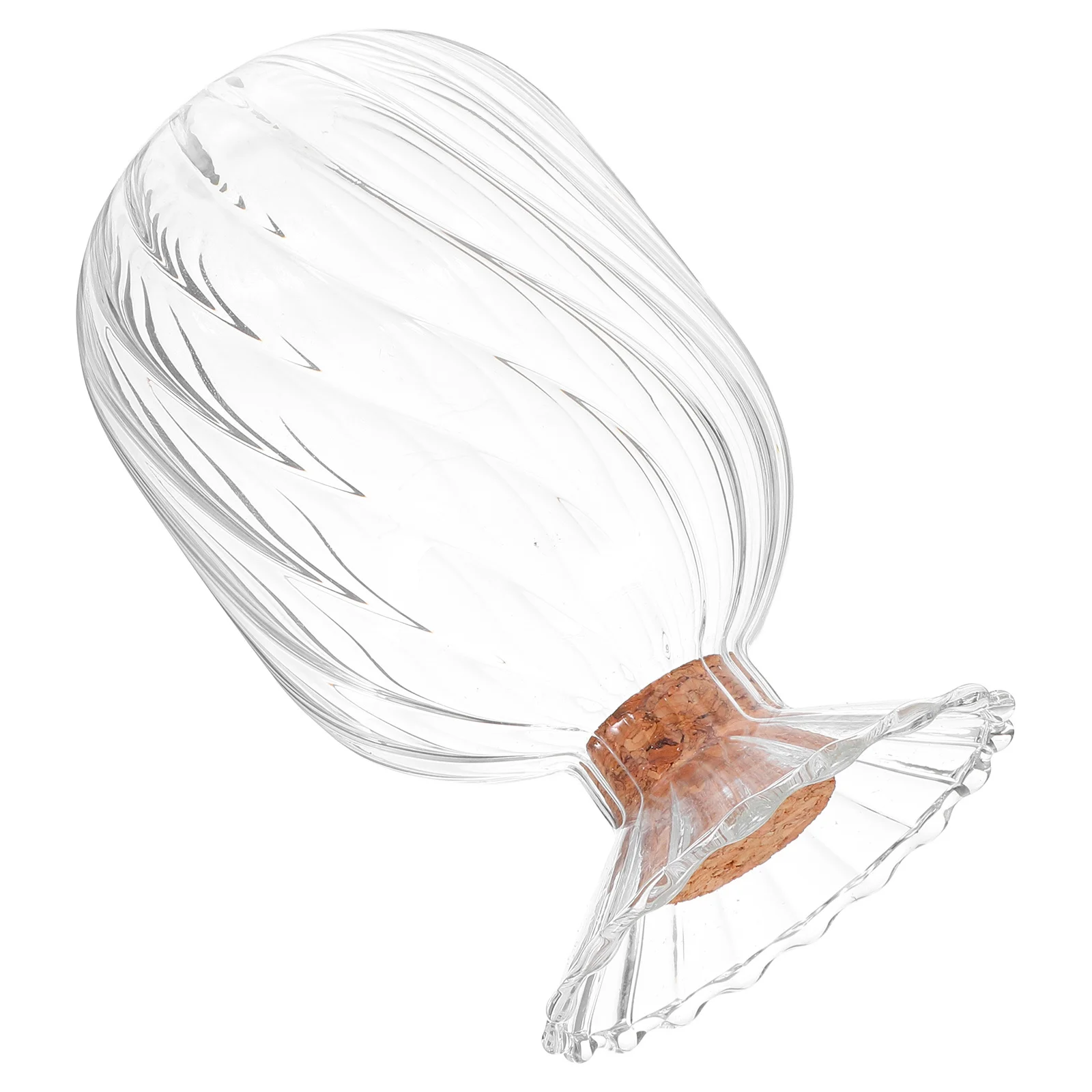 

Glass Match Holder Helix Shaped Cloche for Fireplace Decorative Clear Storage Jar Cork Lid Display Decor Matchstick Jar