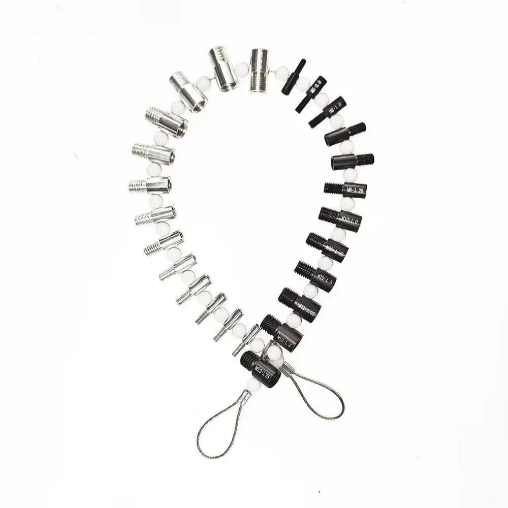 26Pcs Nut and Bolt Thread Checker Set Inch and Metric Size Precise Thread Checker Universal Lightweight Thread Measuring Tools