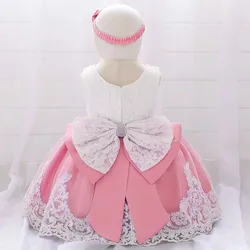 Baby Girl Christmas Dress Birthday Party Princess Dresses Cute New Kids Evening Costume  Wedding Dresses With Bow