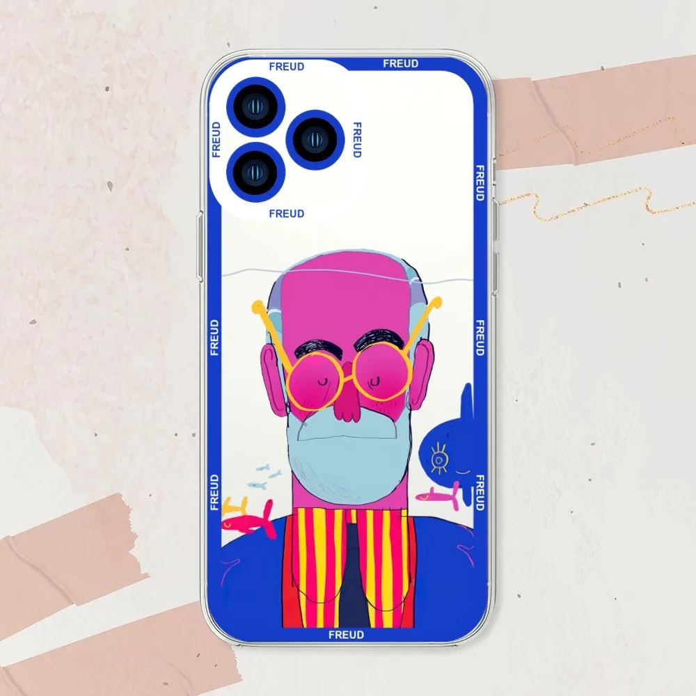 Sigmund psychoanalysis Freud Phone Case For iphone 11 12 13 14 15 Mini Plus Pro Max Transparent Shell