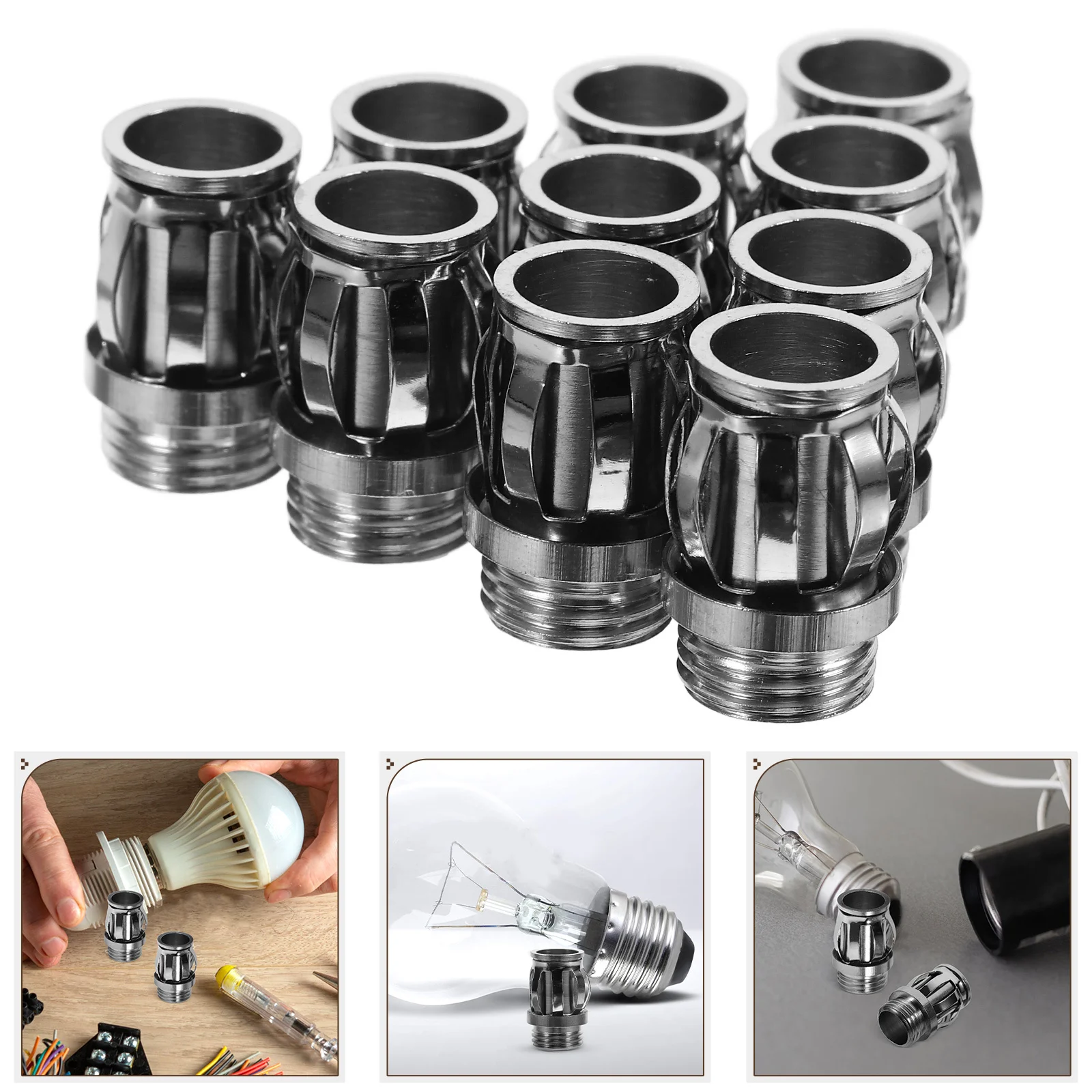 

10pcs G4 Metal Lamp Fixtures M10 Threaded Design Bulb Socket Fasteners For G4 Bulb Replacement Easy Installation Lighting