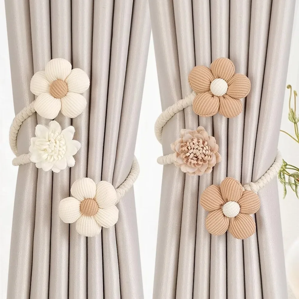 1PCS Creative Flower Shape Curtain Buckle New Twist Bough Rope Window Curtain Buckles Bedroom Curtain Holder Curtain Tie Backs