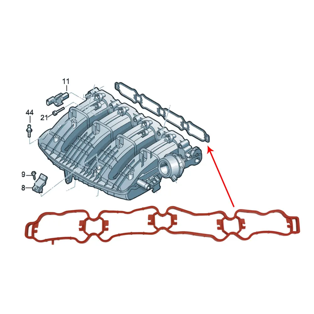 06K129717A Intake manifold gasket For Audi Q2 Q3 A3 S3 A4 A5 Q5 A6 S6 A7 S8 Q8 Skoda Octavia Kodiaq Superb VW Jetta Golf beetle