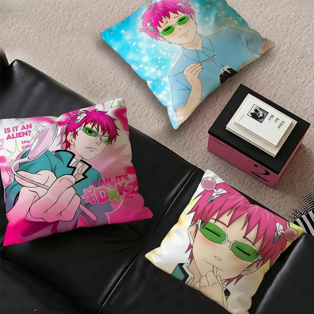 S-Saiki K D-Disastrous L-Life Pillowcase toon Gift Cushion Cover Bedroom Home Sofa Chair Seat Decor pillow case