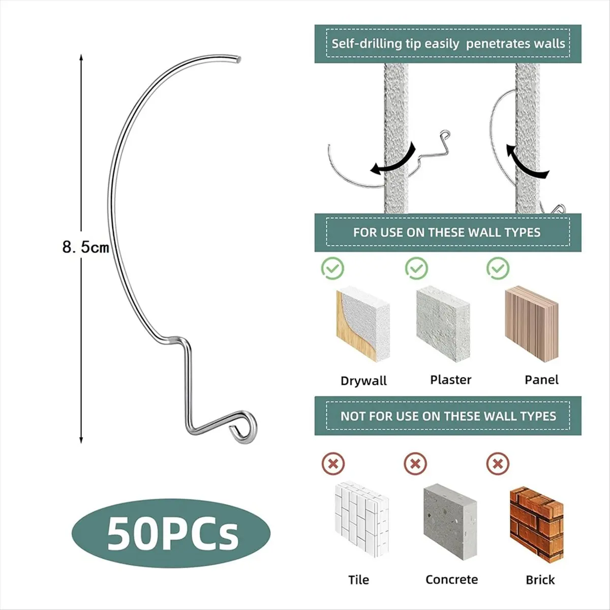 

File storage in Stock New Arrivals 50Pcs Picture Hanger Hooks for Hanging Drywall Picture Hanging Hooks