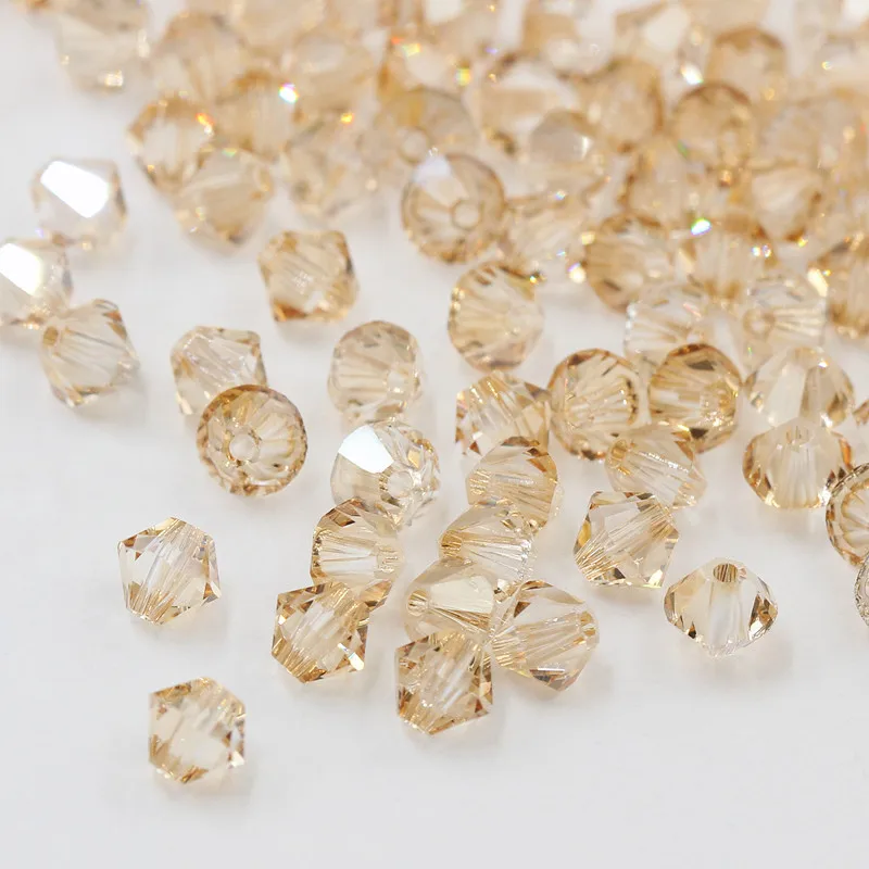 50pcs/ Bag Champagne diamond 3mm-8mm crystal beads DIY bracelet necklace bead making accessories