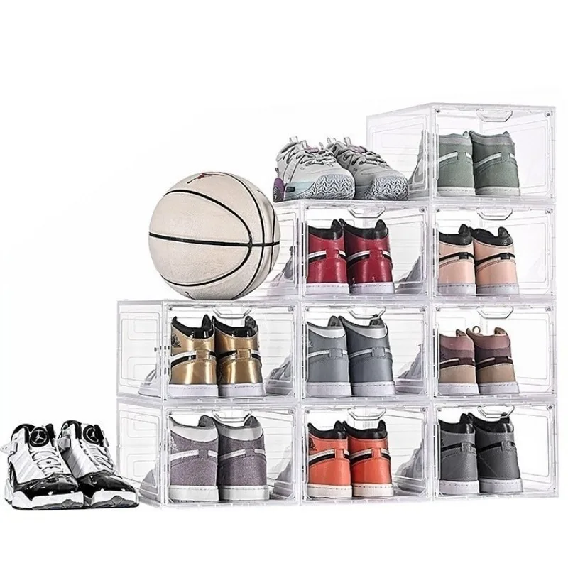 Hard Clear Acrylic Shoe Storage Box Anti Oxidation Sneaker Container Stackable Shoe Hat Display Organizer Case