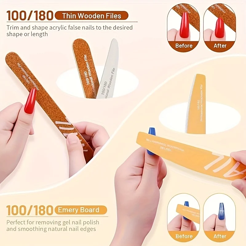 13 قطعة من مبرد أظافر أكريليك، مبرد أظافر خاص قابل لإعادة الاستخدام، أظافر جل، أظافر طبيعية، أداة تشذيب الأظافر للمنزل والصالون #5