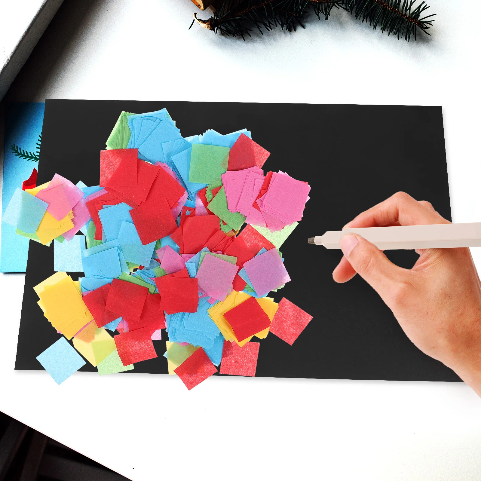 

1000Pcs Colorful Tissue Paper Squares Mosaic Craft Diy Supply Scrapbook Tissue Paper Birthday Confetti Decor