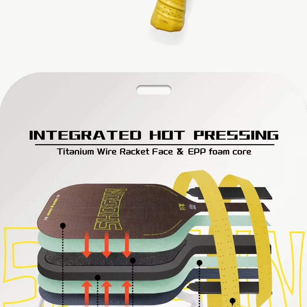 SHOGUN Klassischer Pickleball-Schläger, Titan-Drahtflächen-Design, USAPA-Zertifiziert, EPP-Schaumkern, Rutschfester Griff, Liga-Modell – Detail 6