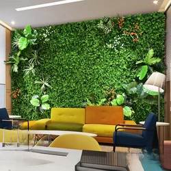 2023 New Green Artificial Plants Wall Panel Plastic Outdoor Lawns Carpet Decor Wedding Backdrop Party Garden Grass Flower Wall