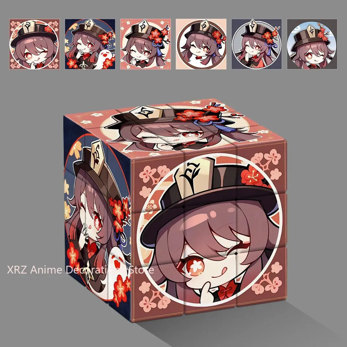 Magic Cube Anime Genshin Impact Hu Tao Furina de Fontaine Stress Relief Puzzle Professional Smooth Speed Game Children's Gifts