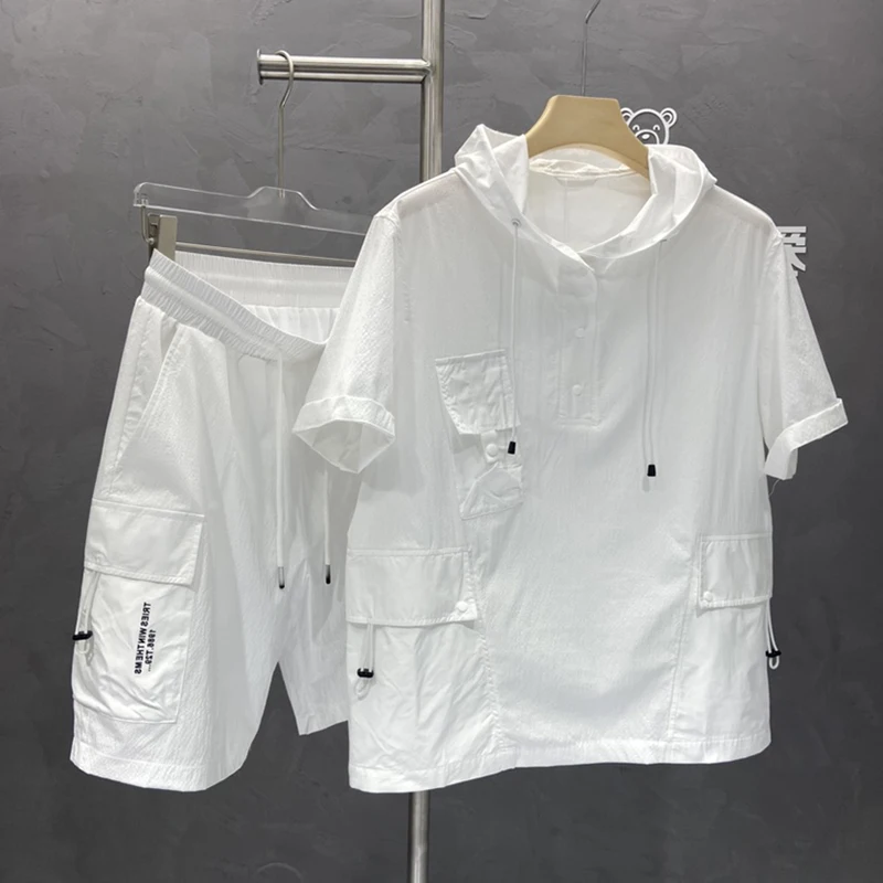 

Летний мужской повседневный комплект спортивной одежды с капюшоном на молнии, толстовка ort Sve и orts, костюм из двух предметов, молодежный модный китайский бренд