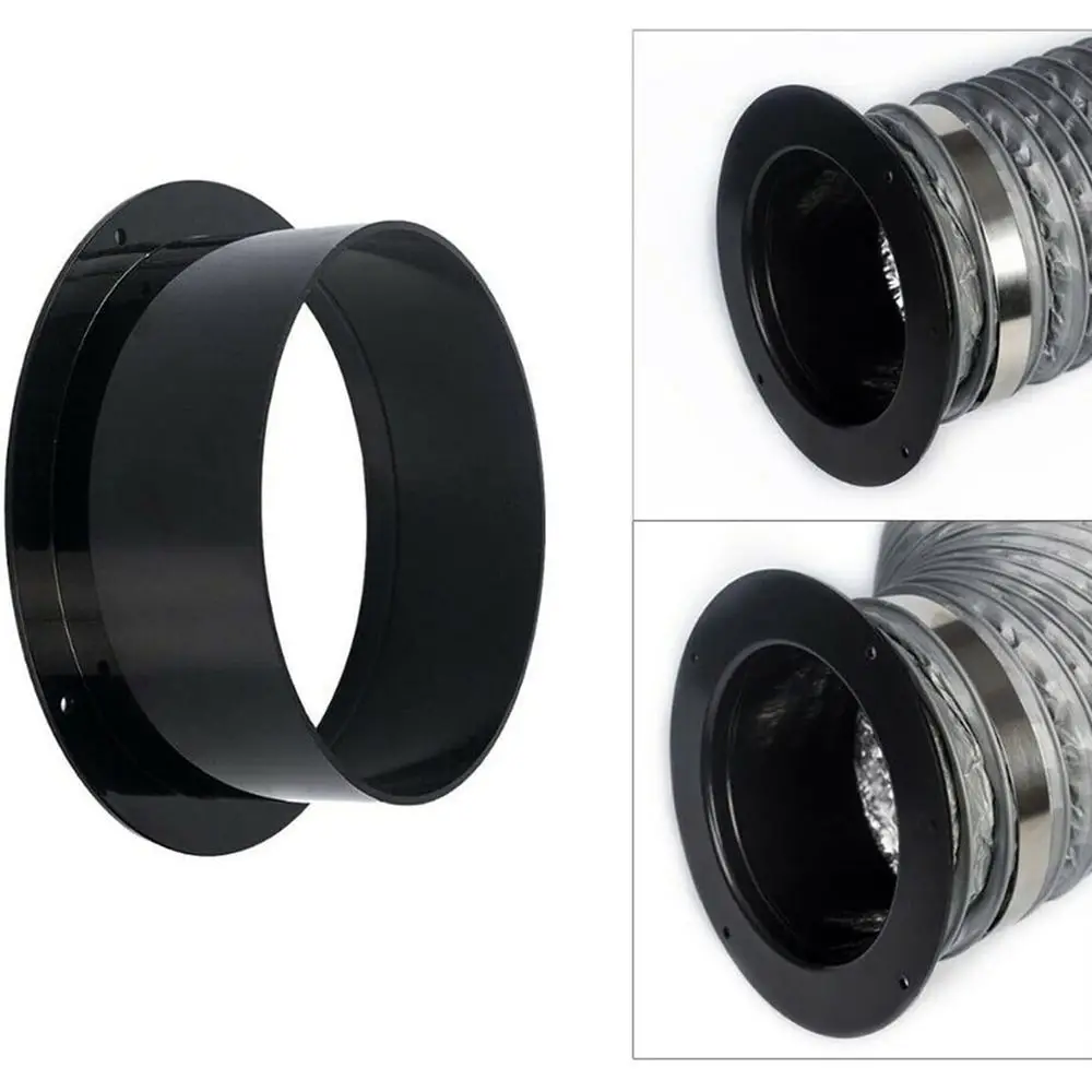 Household Accessories Round Wall Flange Connector Black Plastic Exhaust Pipe Connector Air Pipe Joint Ventilation Pipe