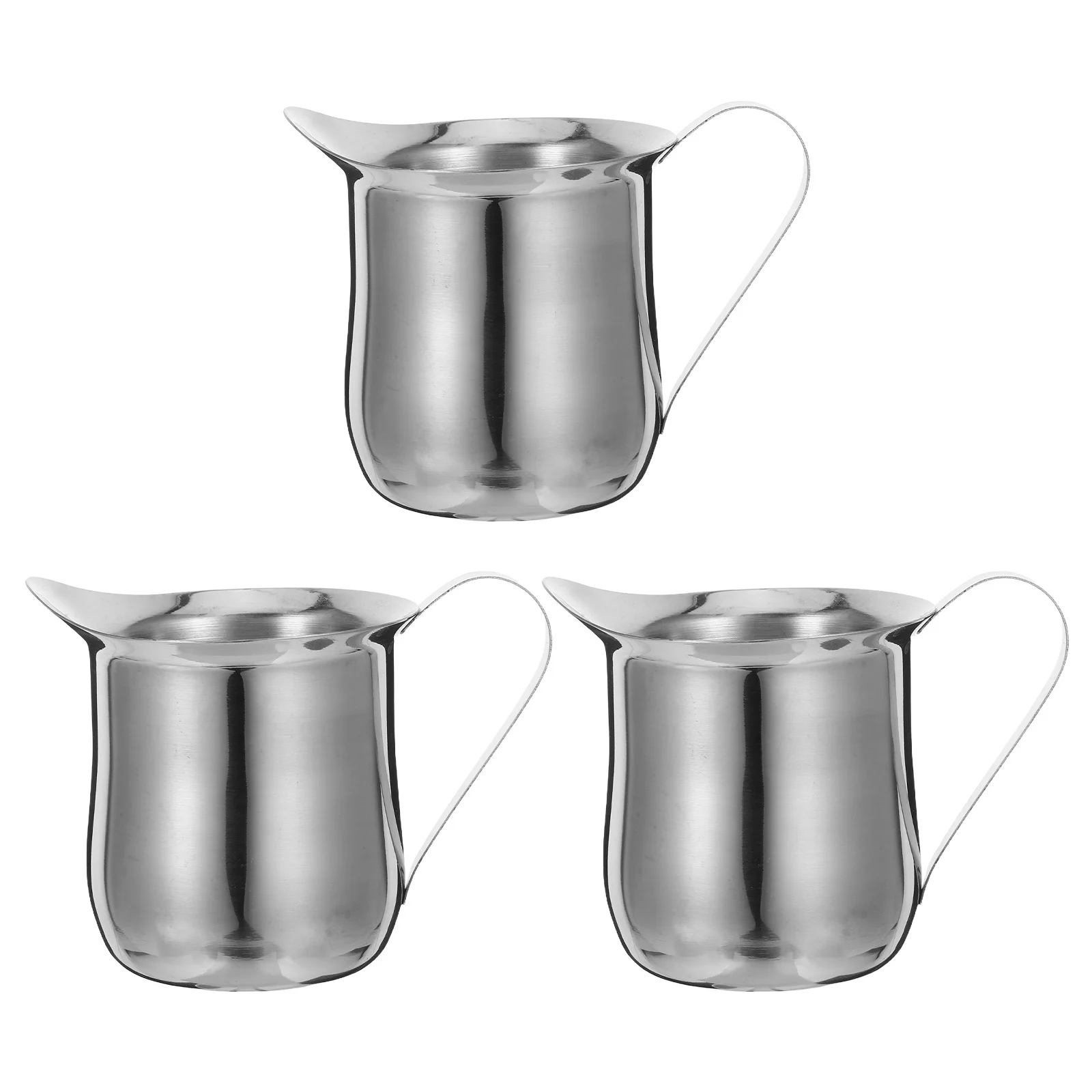 

3Pcs Stainless Steel Milk Frothing Pitcher Set Compact Heat Resistant Milk Jugs for Coffee Latte Cappuccino Espresso Use