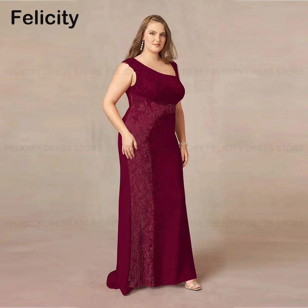 Elegante Plus Size Moeder Van De Bruid Jurken 2023 Zeemeermin Mouwloze Bruiloft Feest Gast Jurk Kant Appliques Vestidos De Gala