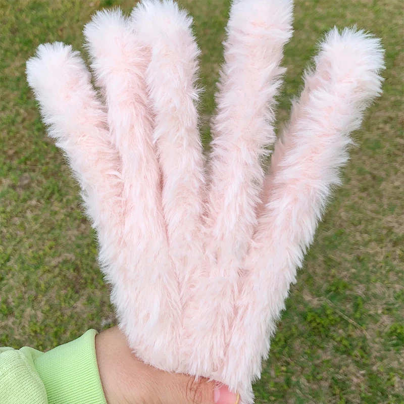 Soft Faux Rabbit Fur Twist Sticks Colorful Plush Iron Wire Thread Ribbon Bar Strip Stick String DIY Handmade Doll Toy Material