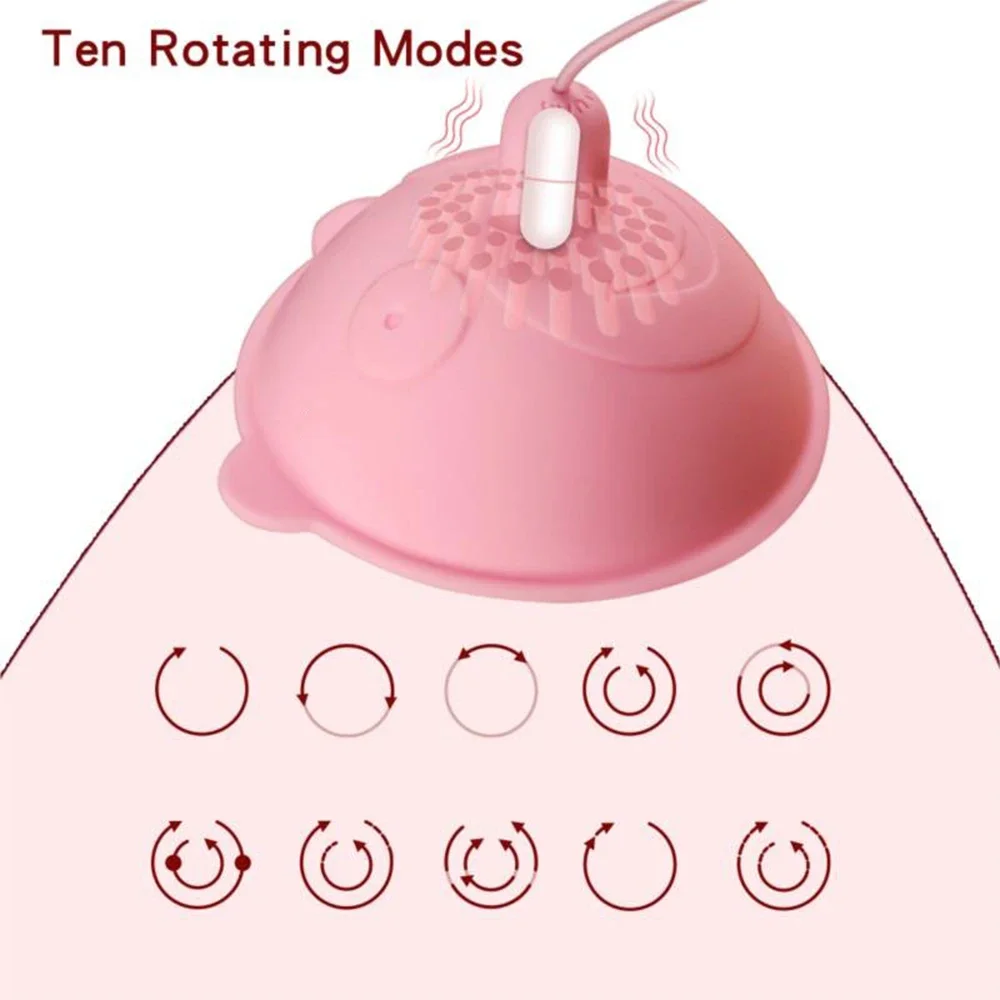 مدلك الثدي الكهربائي مع جهاز تحكم عن بعد للنساء ، دوران الإناث ، محفز قوي ، مصاصة ، لعبة جنسية للبالغين ، 10 أوضاع