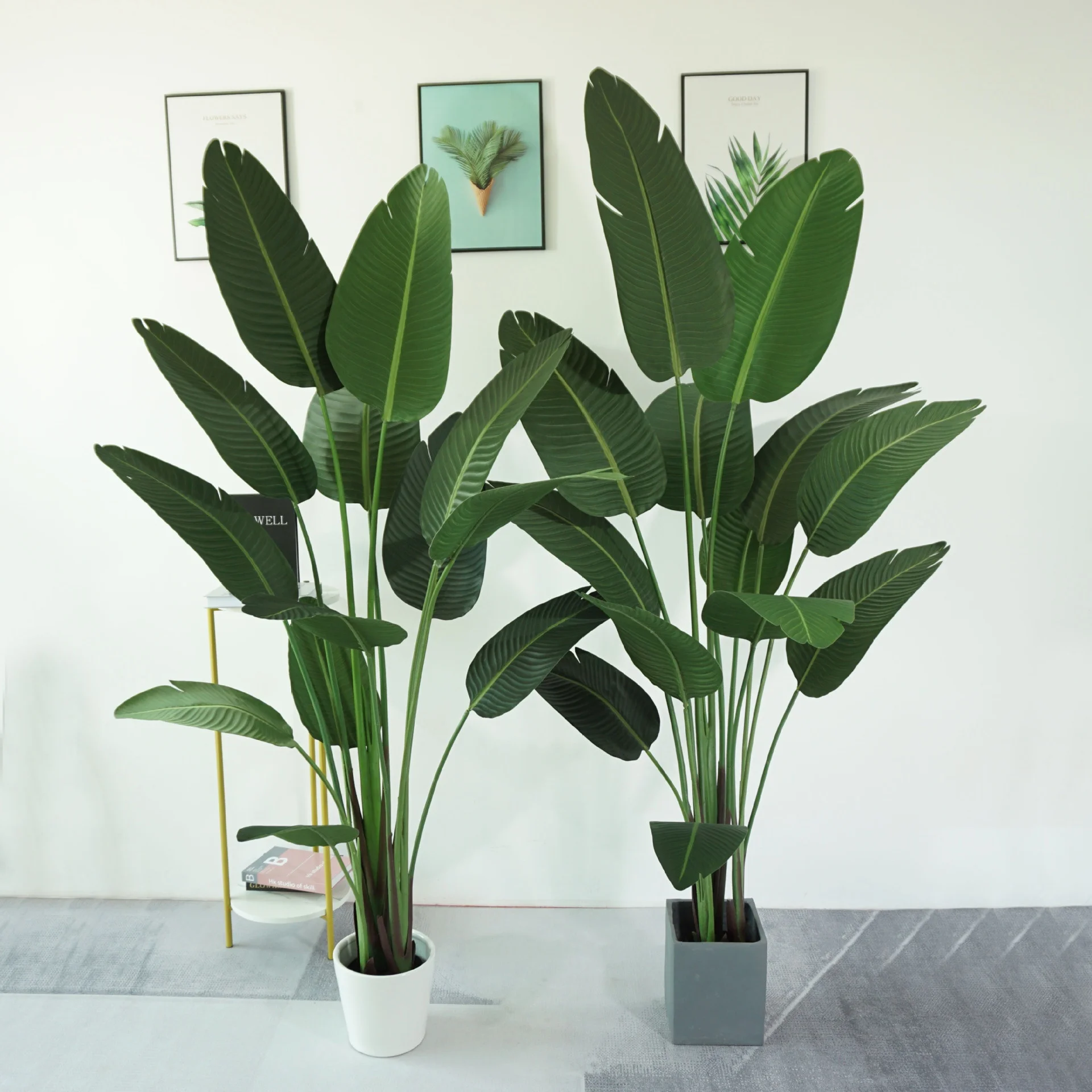 #￥Nordic Style Artificial Traveler's Palm Green Bionic Plastic Plant Ornament for Bird Paradise for New Year Halloween