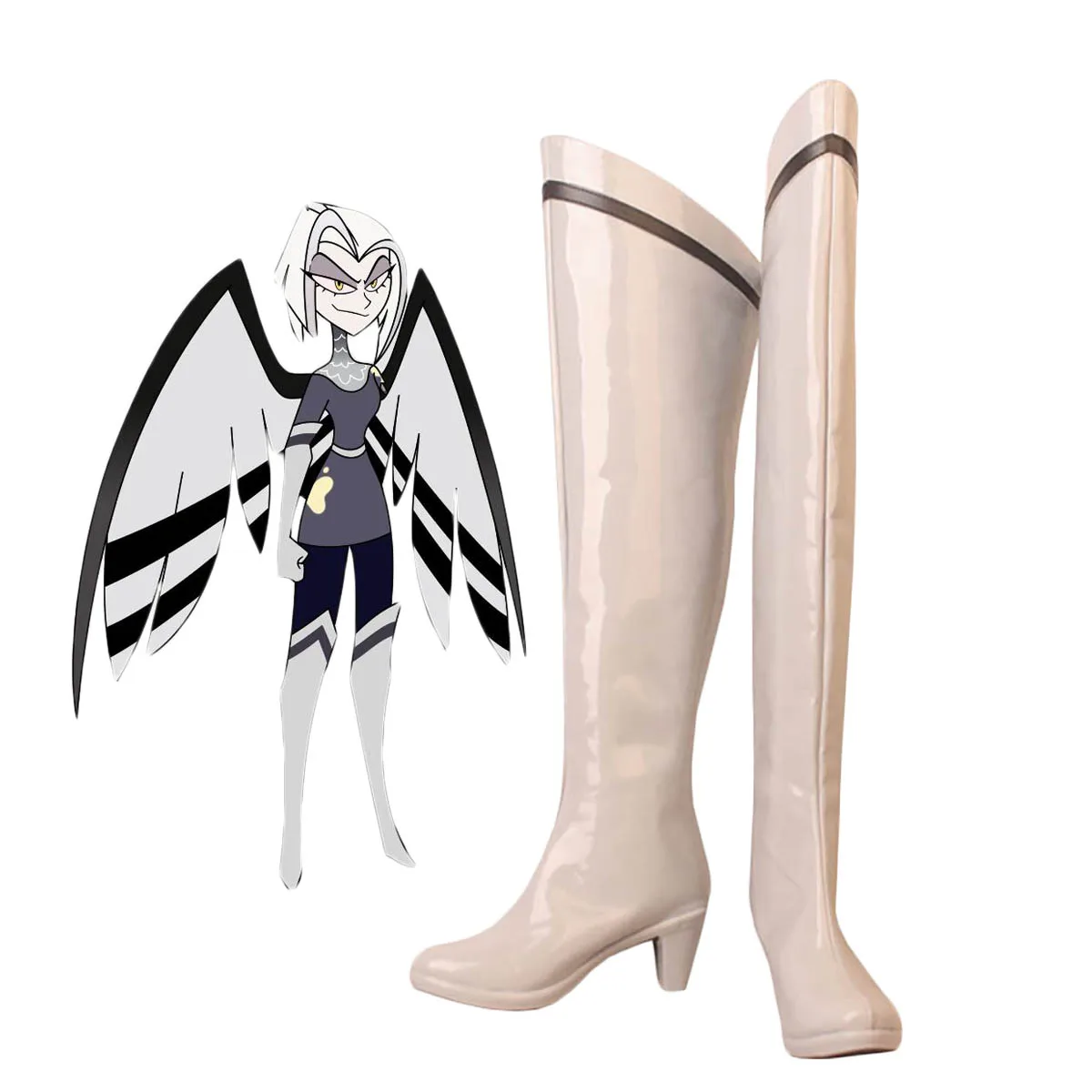 Hazbin-Bottes de luth sur le genou pour cosplay, chaussures sur mesure, n'importe quelle taille