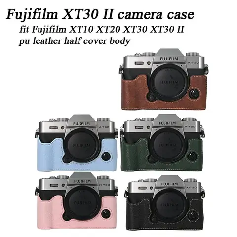 Custodia per fotocamera in pelle Pu per Fujifilm XT10 XT20 XT30 XT30II XT30 III Corpo mezza borsa per fotocamera in pelle