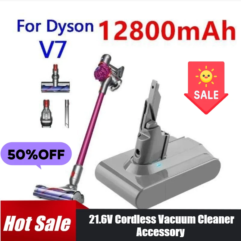 

For Dyson V7 Battery, 21.6V Cordless Vacuum Cleaner Accessory, Power Backup Lithium Battery Pack