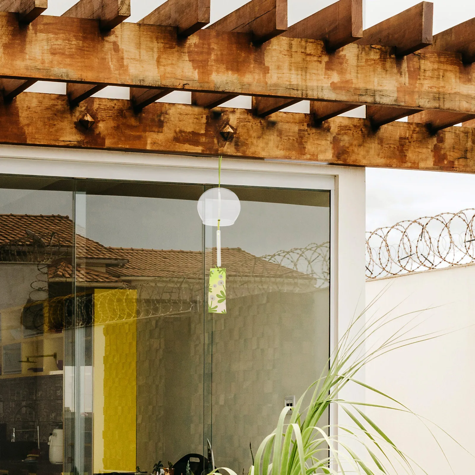 

6Pcs Japanese Glass Wind Chimes Transparent DIY Painting Handmade Wind Bells Outdoor Garden Ornament Relaxing Sound