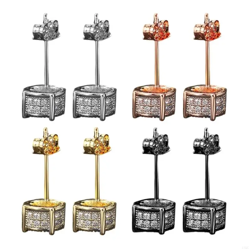 2025 جديدة متلألئة مستديرة الأزرار أقراط الأذن الأذن #1