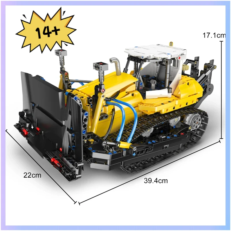 

MOULD KING 19019 Pneumatic PR756 Bulldozer Building Blocks Assembly Engineering Vehicle Technical Toy for Adults