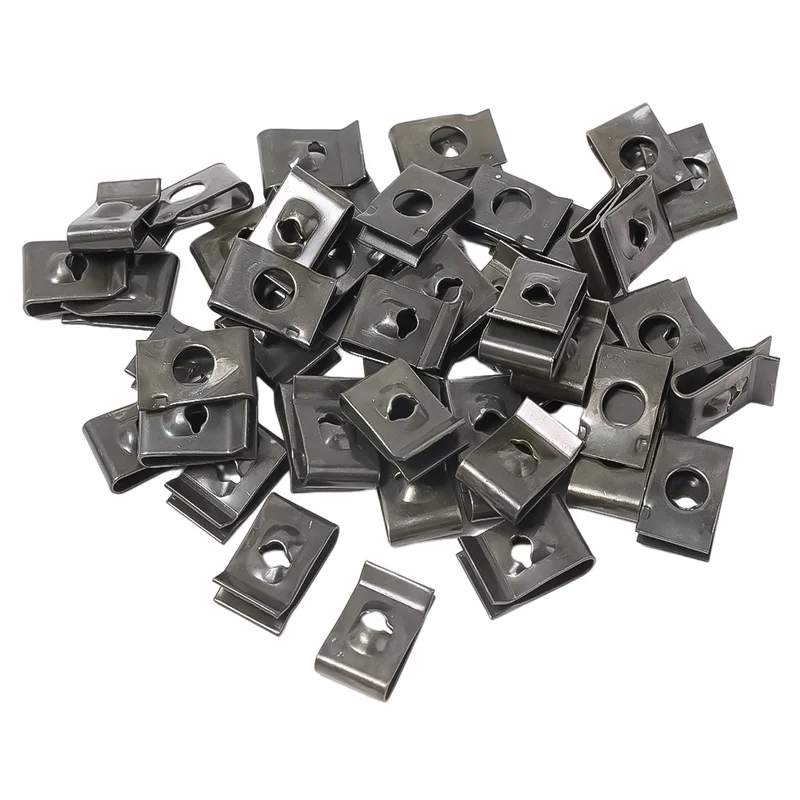 10/50pcs Car Motorcycles Metal Screw Fastener Clips U-Type Clip with Screw Anti-rust Protection Clip Screw Buckle Iron Sheet