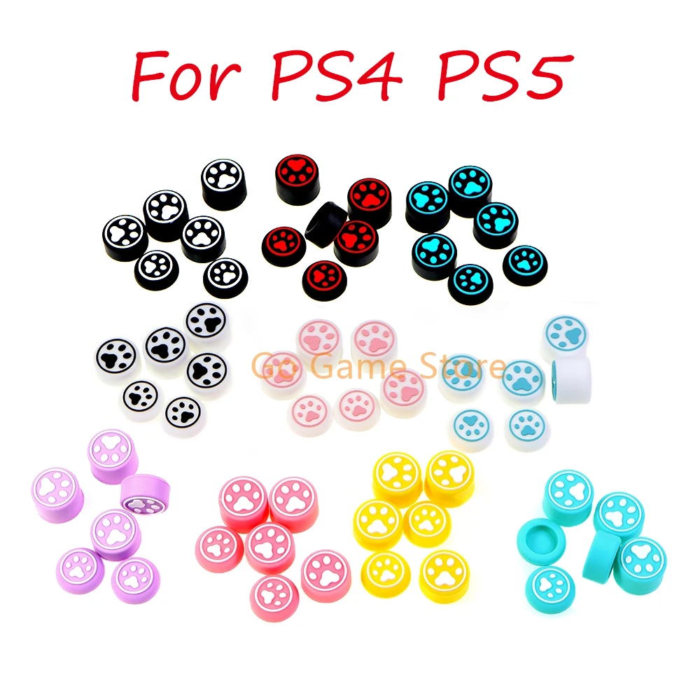 30sets Anti-slip Cap with Cat Paw Pattern For PS5 PS4 XBOX Series PS3 Switch Pro XBOXONE XBOX360 Joystick Rocker Protective Caps