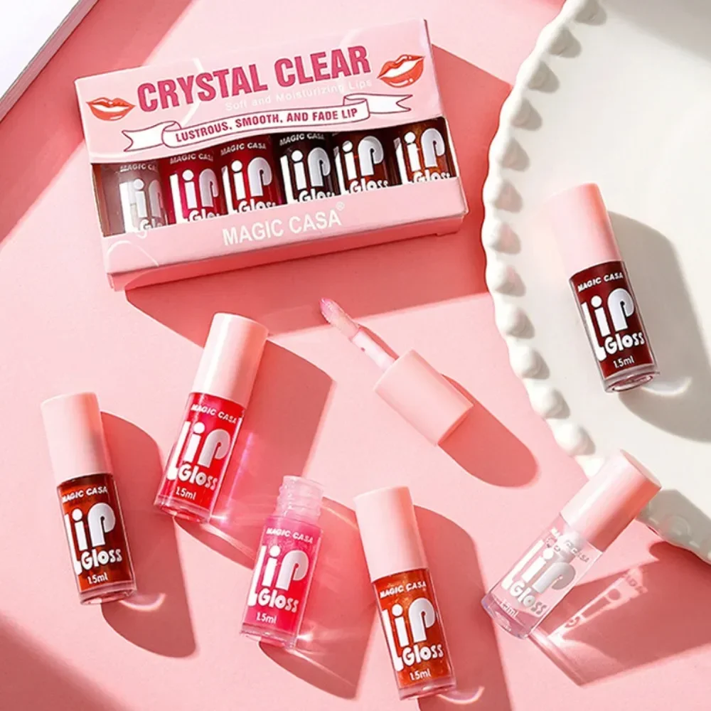 MAGIC CASA 6 sztuk/zestaw nawilżający galaretkowy olejek do ust długotrwały nawilżający gładki połyskujący nawilżający płyn do ust balsam pielęgnacyjny kosmetyk