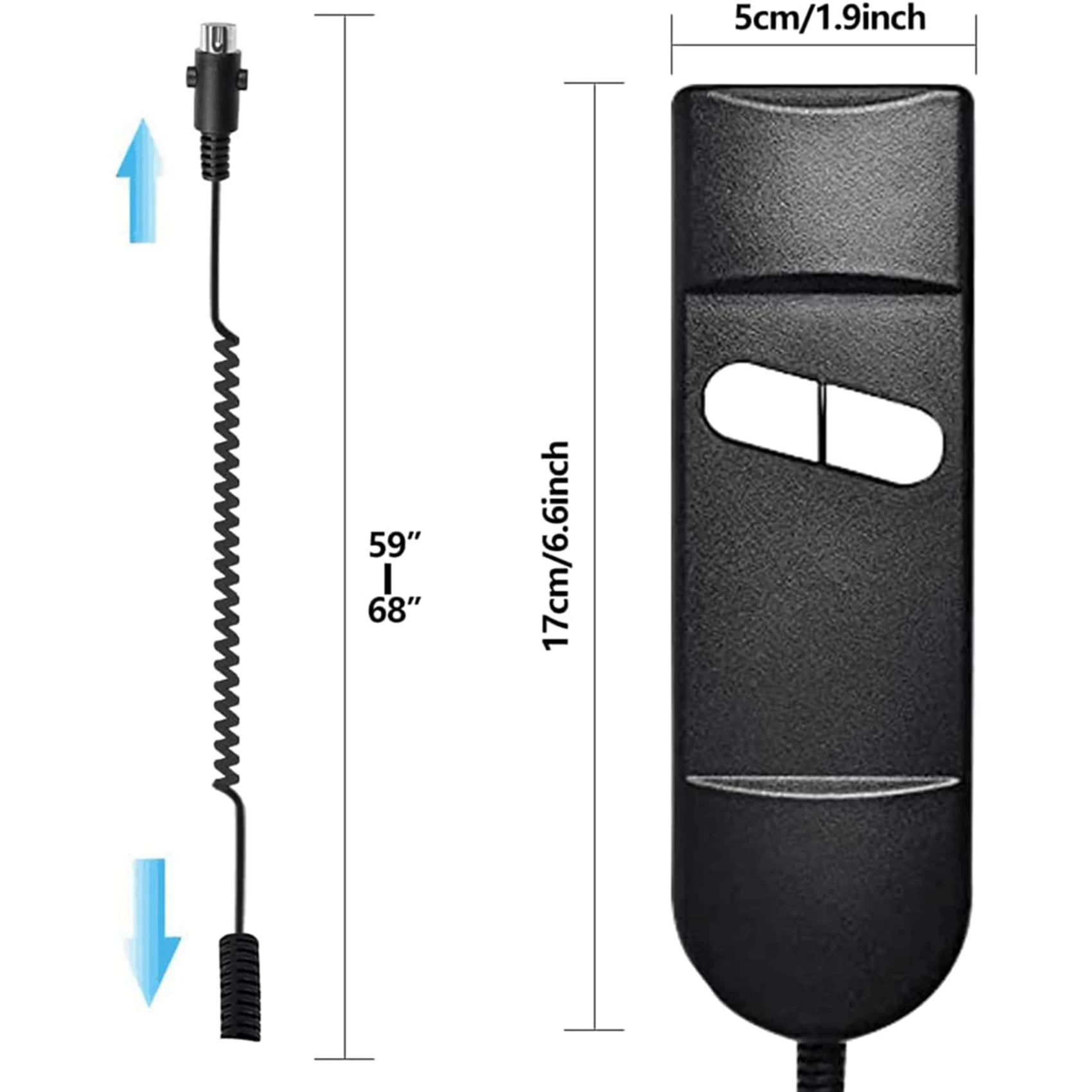 B14C 5X Lift Chair Remote Replacement, 5 Pin 2 Button Power Recliner Remote Replacement Parts Straight