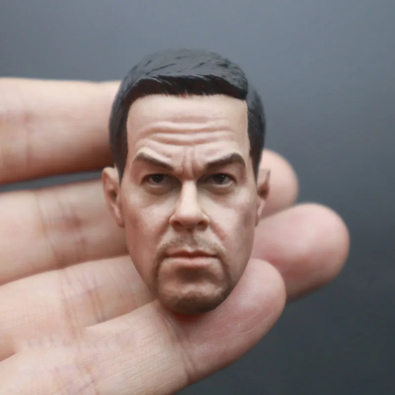 1/6 Mark Wahlberg Head Sculpt Male Soldier Head Carving Model Fit 12'' Action Figure Body Dolls for Hobby Collection