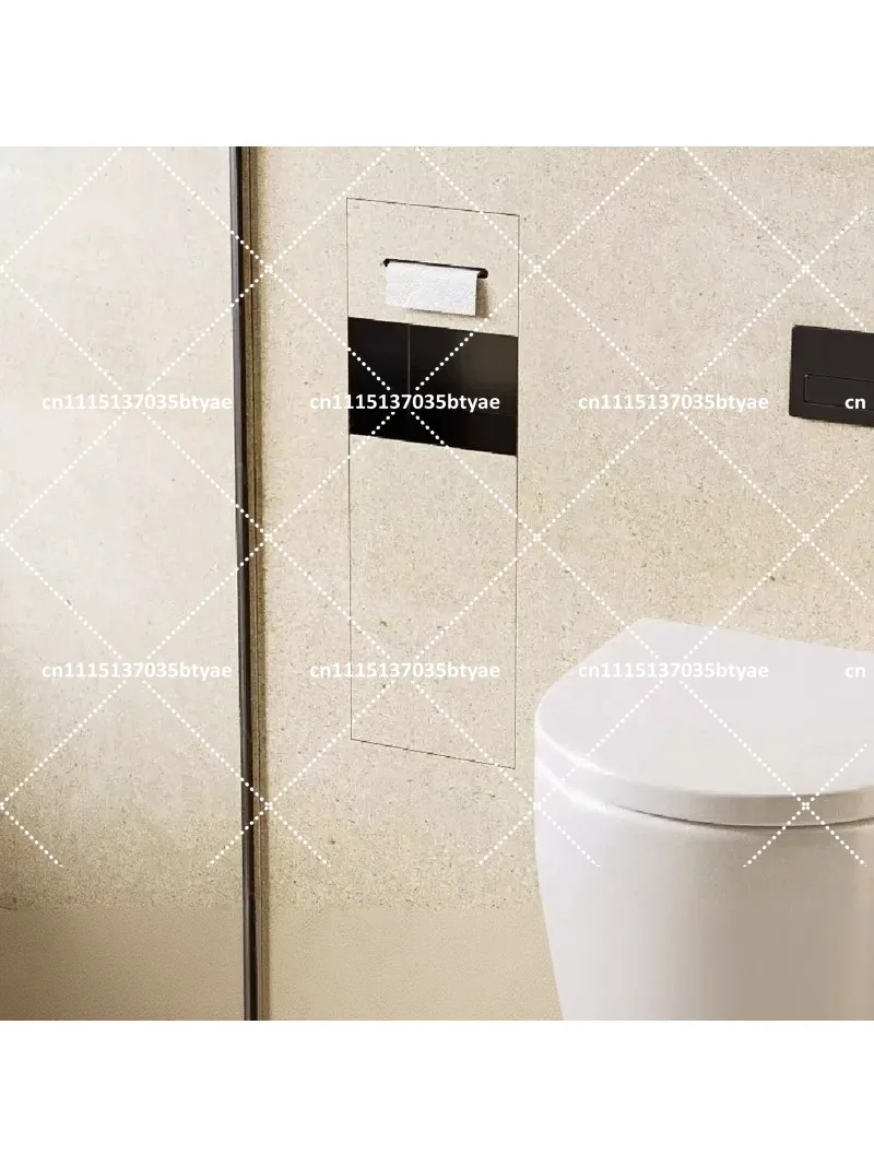 304 Stainless Steel Toilet Paper Holder Niche Large Capacity Roll Paper Rack Cabinet Storage for Bathroom