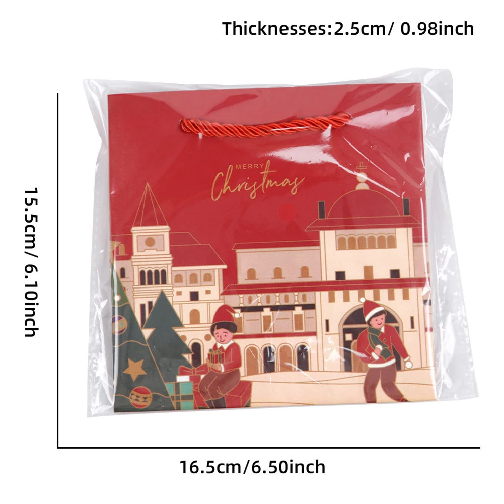 حقائب حمل عيد الميلاد سهلة الحمل مثالية لملفات تعريف الارتباط والوجبات الخفيفة وأكياس الوجبات الخفيفة لعيد الميلاد مقاس 5.51 * 5.51 * 4.72 بوصة (14 * 14 * 12 سم)