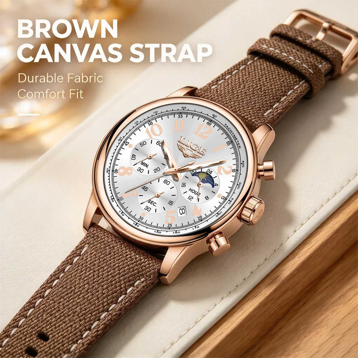 LIGE Luxury Men Watch Waterproof Luminous Date Chronograph Nylon Man Quartz Wristwatch Men's Watches Relógio masculino