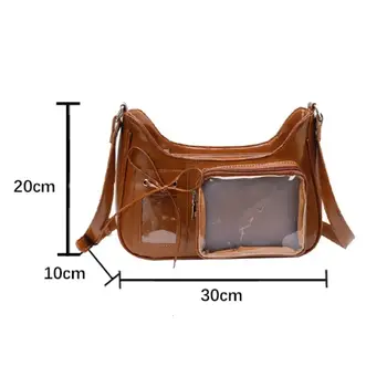 原宿風肩包 女款 韓版 透明痛包 學生包 斜背包 女款 日系設計師學院風 手提包 皮夾 10 最佳銷售 原宿包 - №2