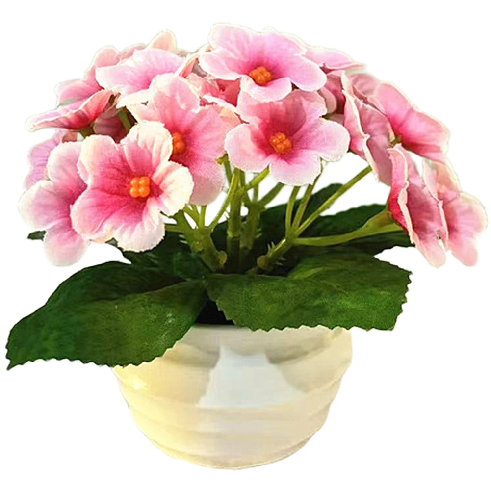 Fake Plastic for violet Bonsai Flower Plant for Home Decor Living Room Bedroom Dining Table Desk Shelf Accent Piece