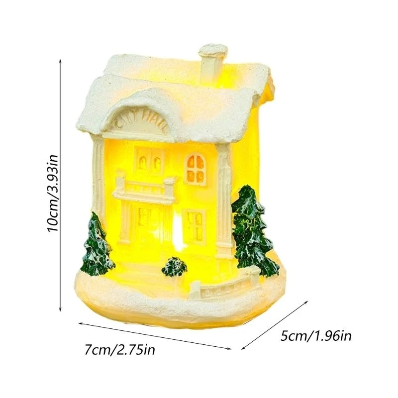 LED Lighted Christmas Village Houses Gingerbreads House Figurine Holiday Decors C7AC
